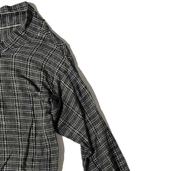 Vintage Giuseppe Women Black Striped Long Sleeve Open Neck Shirt Size Large - Picture 4 of 7